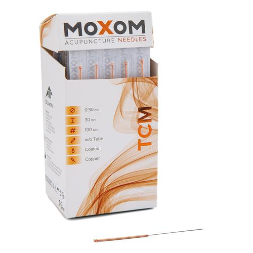 Agujas de acupuntura MOXOM TCM 100 ud. (recubiertas de silicona) 0,30 x 30 mm, 1022097, Agujas de acupuntura MOXOM