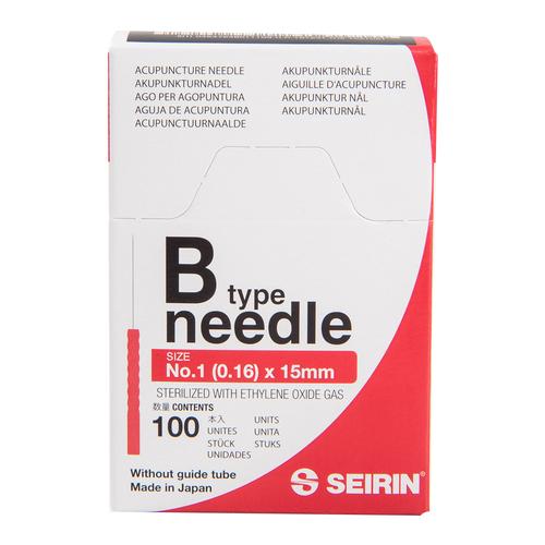 SEIRIN ® tipo B – 0,16 x 15mm, rojo, 100 agujas por caja, 1017648 [S-B1615], Silicone-Coated Acupuncture Needles
