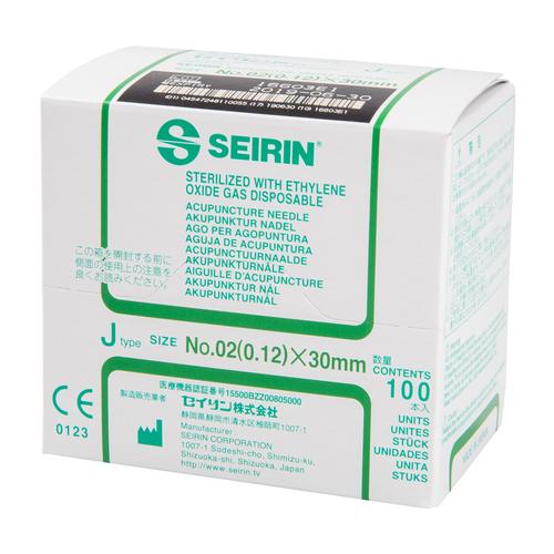 SEIRIN ® tipo J – 0,12 x 30 mm, verde oscuro, 100 piezas por caja., 1002412 [S-J1230], Agujas de acupuntura SEIRIN